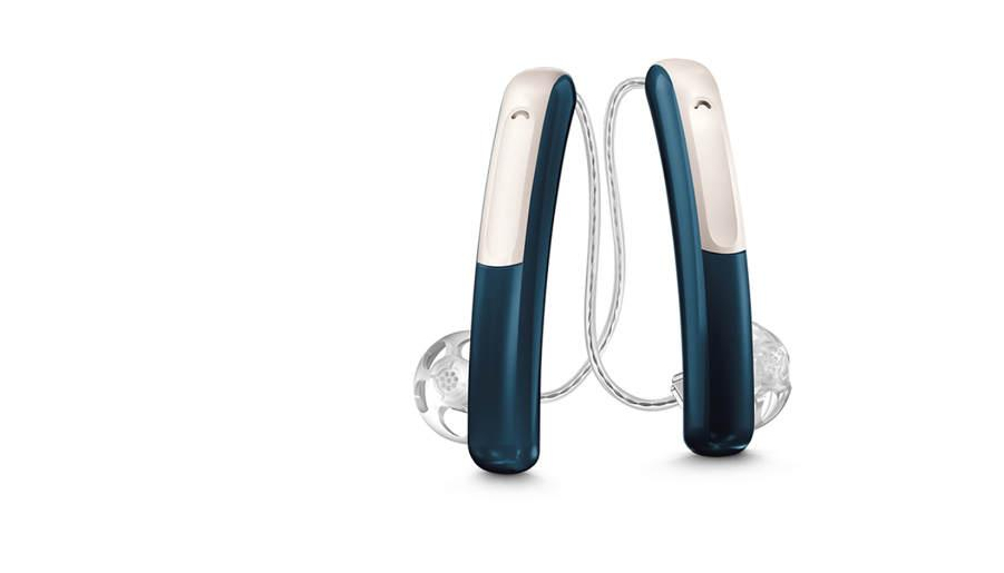 Audio Service: Zwei blaue Audioservice Stiline Hörgeräte