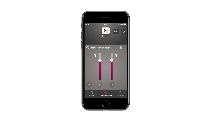 Oticon: Smartphone-App mit Lautstärkeslidern