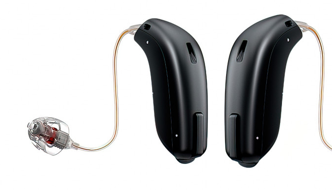 Oticon: Zwei Hörgeräte Oticon OPN mit Exhörer in schwarz