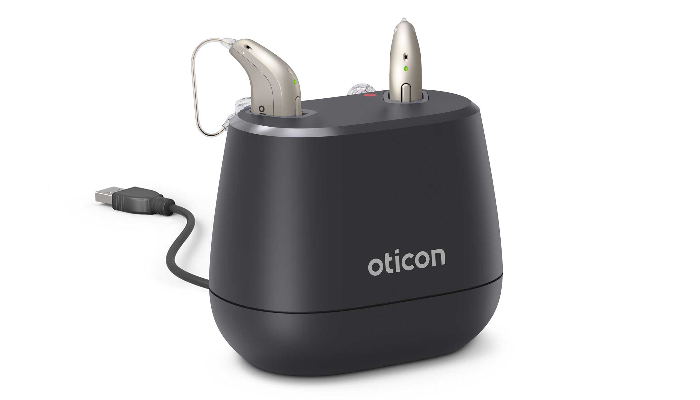Oticon: Charger with hearing aids