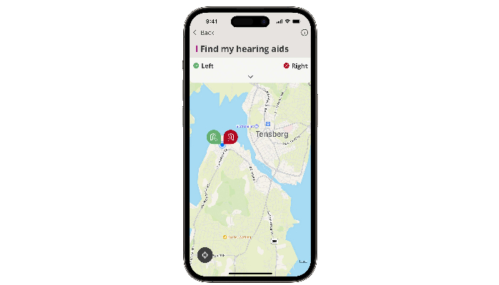 Oticon: Hörgerät finden über die App