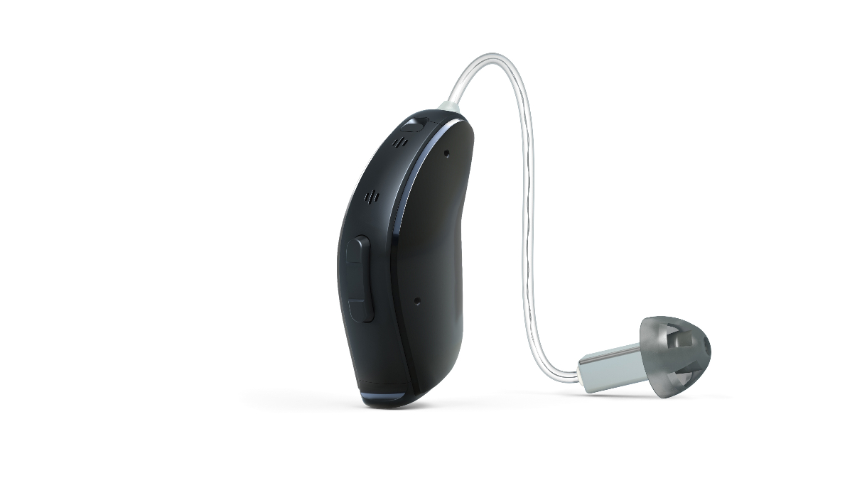 ReSound: Ein dunkles Hörgerät mit Lautsprecher