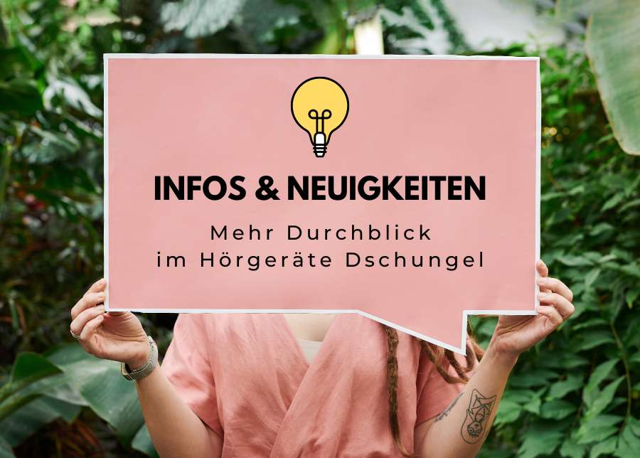 Aktuelle News rund um Hörgeräte und Technik Frau im orangen Hemd balanciert Hörgeräte über ihren Händen