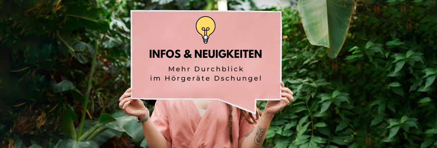 Aktuelle News rund um Hörgeräte und Technik Frau im orangen Hemd balanciert Hörgeräte über ihren Händen