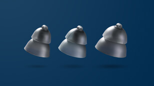Drei verschiedene Doppellamellen-Domes