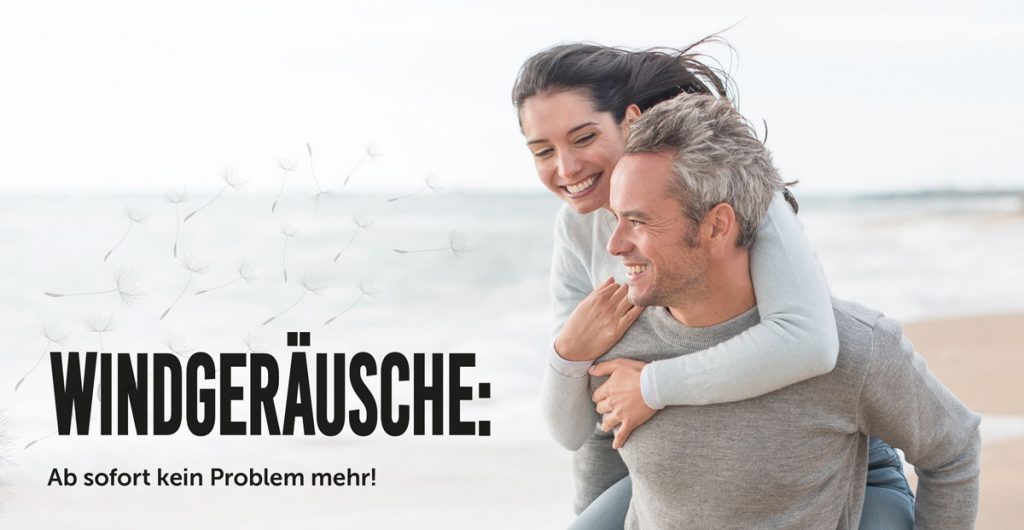 Hörgerät und Windgeräusche: ab sofort kein Problem mehr! 7 Mann und Frau am Strand