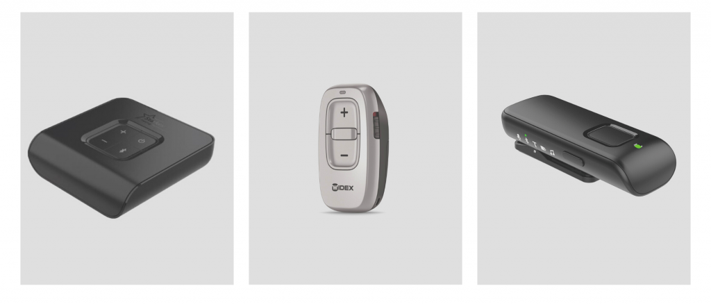 Hörgeräte 2025: Alles, was Sie wissen müssen 23 Zubehör für Hörgeräte. Ein TV-Adapter, Fernbedienung, Ansteckmikrofon