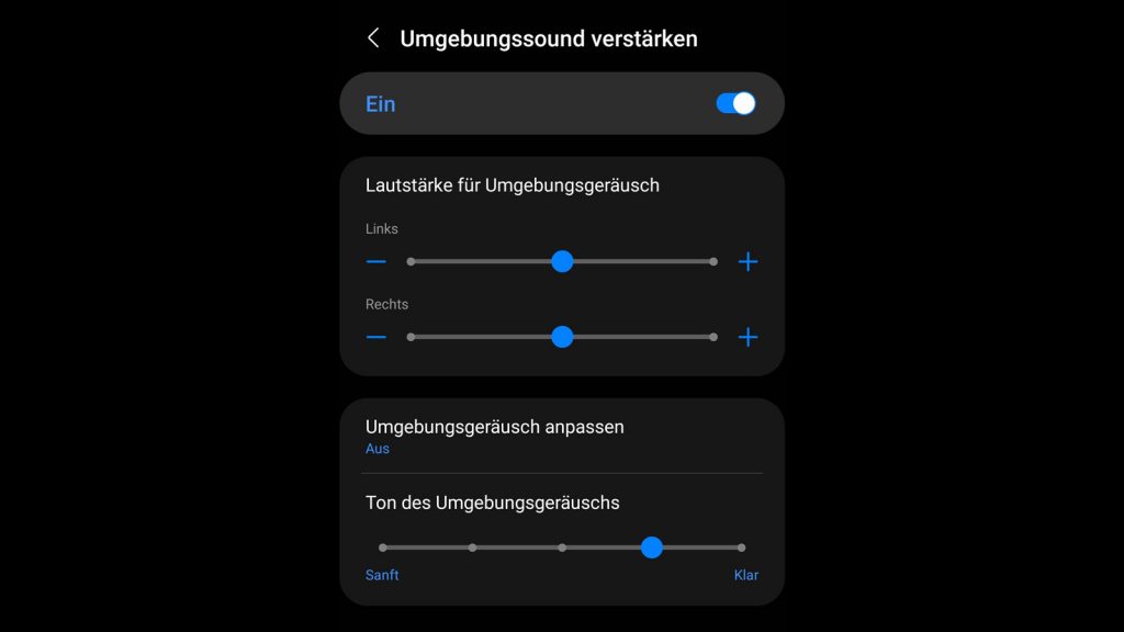Einstellmöglichkeiten EarBuds